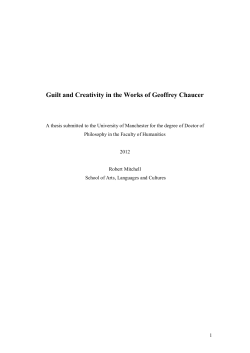 Guilt and Creativity in the Works of Geoffrey Chaucer