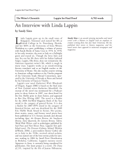 An Interview with Linda Lappin