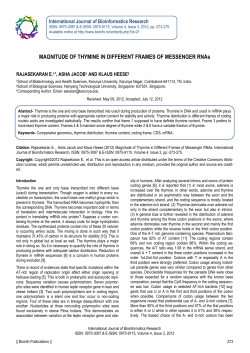 MAGNITUDE OF THYMINE IN DIFFERENT FRAMES OF