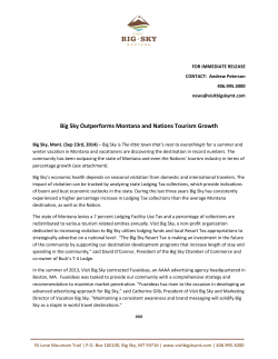 Big Sky Outperforms Montana and Nations Tourism