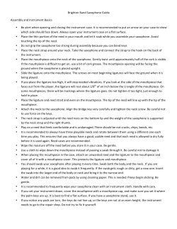 Brighton Band Saxophone Guide Assembly and Instrument Basics
