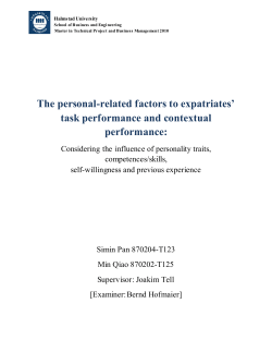 How personality traits, competences/abilities, self-willingness