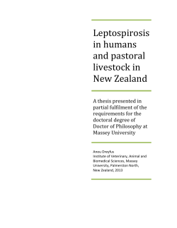 Leptospirosis in humans and pastoral livestock in New Zealand