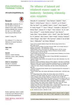 The influence of balanced and imbalanced resource supply on