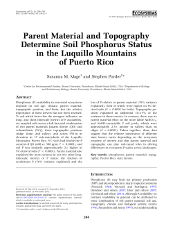 Parent Material and Topography Determine Soil Phosphorus Status
