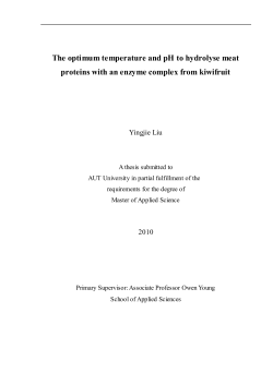 The optimum temperature and pH to hydrolyse meat proteins with an