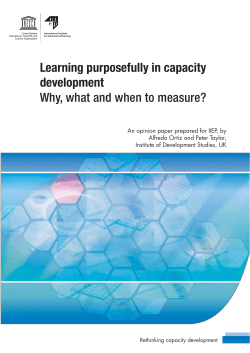 Learning purposefully in capacity development - UNESDOC