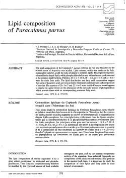 Lipid composition of Paracalanus parvus