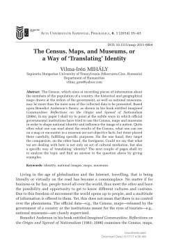 The Census, Maps, and Museums, or a Way of `Translating` Identity