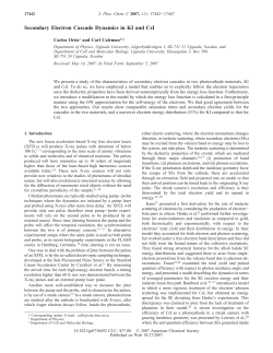 Secondary Electron Cascade Dynamics in KI