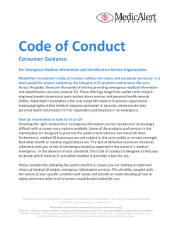 Code of Conduct - Medic Alert NZ