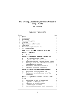 Fair Trading Amendment (Australian Consumer Law)