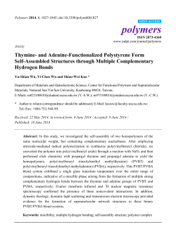 Thymine- and Adenine-Functionalized Polystyrene Form Self