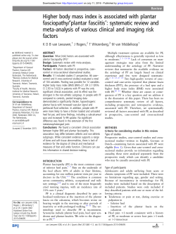 Higher body mass index is associated with plantar fasciopathy