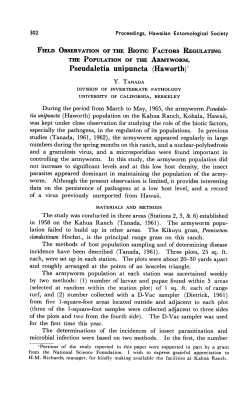 Field Observation of the Biotic Factors Regulating Pseudaletia