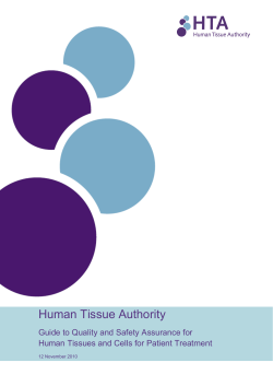 guide to quality and safety assurance for tissues and cells for patient