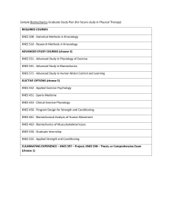 Sample Biomechanics Graduate Study Plan (for future study in