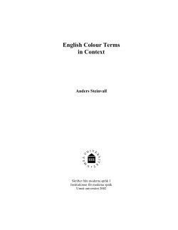 English Colour Terms in Context