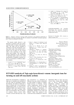 ICP-OES analysis of Naja naja karachiensis