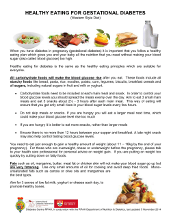 HEALTHY EATING FOR GESTATIONAL DIABETES Western Diet