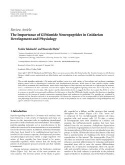 The Importance of GLWamide Neuropeptides in Cnidarian