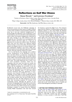 Reflections on Gulf War illness