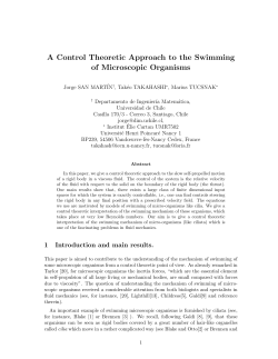 A Control Theoretic Approach to the Swimming of Microscopic