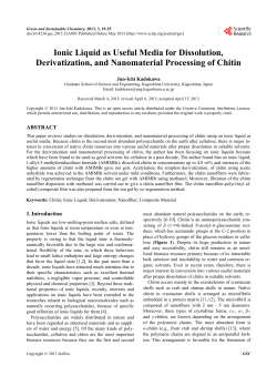 Ionic Liquid as Useful Media for Dissolution, Derivatization, and