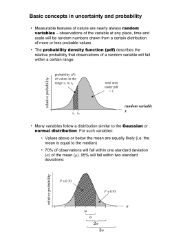 Lectures 8/2 Uncertainty and sensitivity