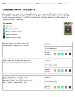 Key Quotes Analysis - Act 1, Scene 5