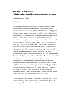 Globalisation, international institutions, and economic