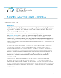 Country Analysis Brief: Colombia