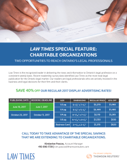 law times special feature: charitable organizations