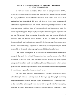 2016 NCBFAA SCHOLARSHIP – WAGE INEQUALITY AND TRADE