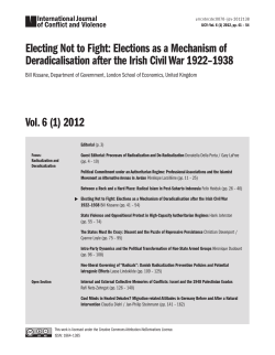 Electing Not to Fight: Elections as a Mechanism of Deradicalisation