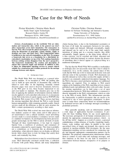 The Case for the Web of Needs