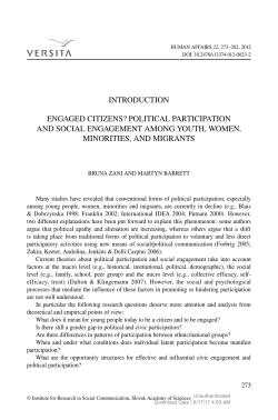 Engaged citizens? Political participation and social engagement