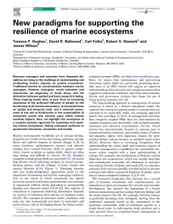 New paradigms for supporting the resilience of marine ecosystems