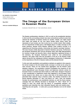 EU RUSSIA DIALOGUE The Image of the European Union in