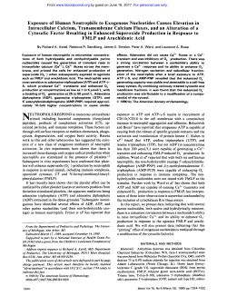 Exposure of Human Neutrophils to Exogenous Nucleotides Causes