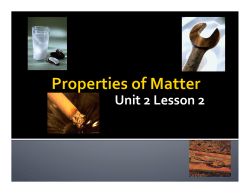 Properties of Matter Unit 2 Lesson 2