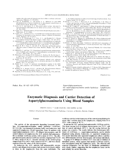 Enzymatic Diagnosis and Carrier Detection of
