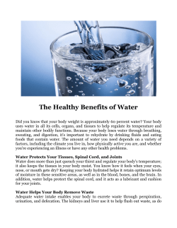 The Healthy Benefits of Water