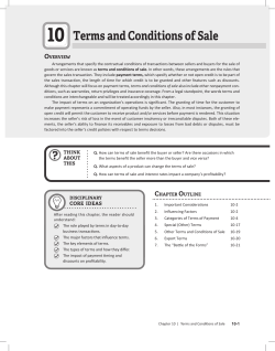 Business Credit Principles: Chapter 10