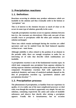 1: Precipitation reactions