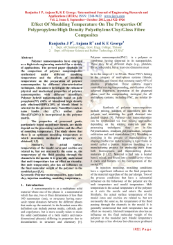 Effect Of Moulding Temperature On The