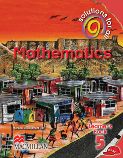 Solutions for all Mathematics Grade 5 Learner`s Book
