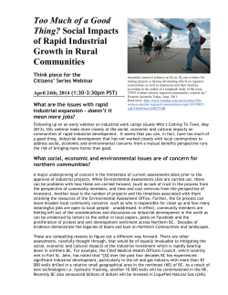 Social Impacts of Rapid Industrial Growth in Rural Communities