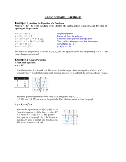 Conic Sections (Parabolas)