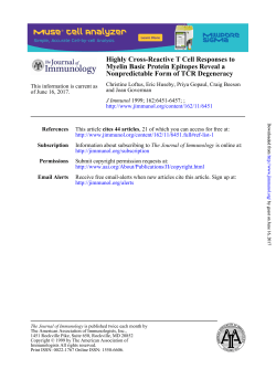 Nonpredictable Form of TCR Degeneracy Myelin Basic Protein